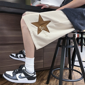 夏季休闲宽松五角星贴布短裤五分裤712-A406-P45
