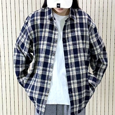 春季新款现货（跨境电商）格子男女情侣款潮流宽松格纹衬衣，男装衬衫，星座1107-1