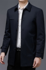 2023新款风衣男中长款春秋季大衣中年爸爸装商务休闲翻领男士外套，男装衬衫，电商B212（原钱塘6029）