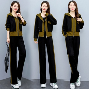 2023新款春秋季大码休闲套装女洋气减龄妈妈卫衣运动服两件套图片