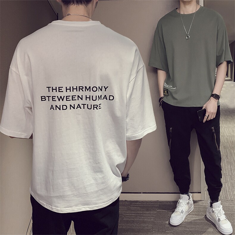 夏季新款纯棉体恤男士印花短袖T恤韩版潮流半袖上衣服DS348TP25，男装T恤，电商A102