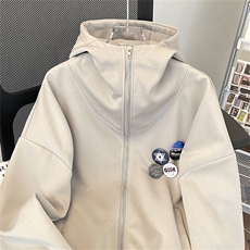 美式街头拉链连帽开衫卫衣送徽章TY148P52，男装卫衣，星座1116-2