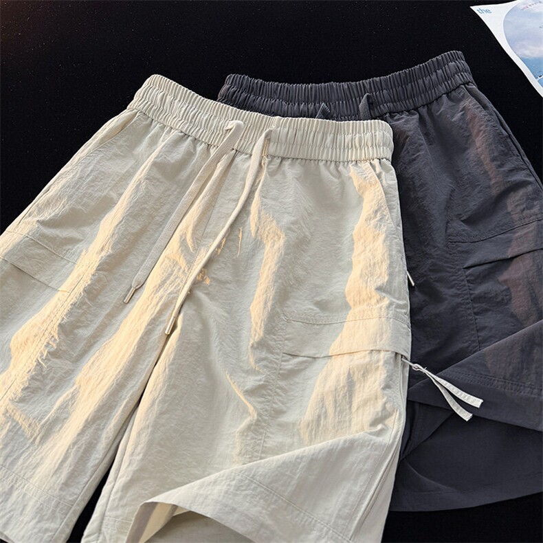 抖音品质夏季冰丝工装短裤男夏季2025新款A146-GY523特p30量大优,男装牛仔裤,HDA146