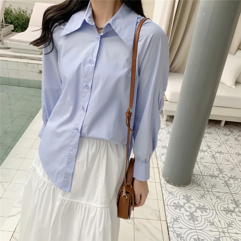 长袖衬衫，女装衬衫，江南俏之羽