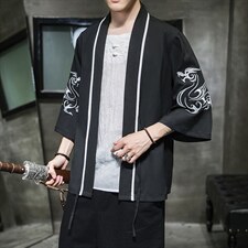夏装新款龙腾刺绣汉服开衫衫白色A032/2201-2208/50，男装衬衫，电商A032