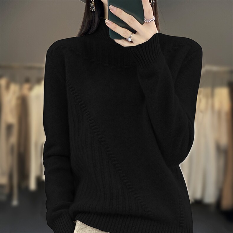 半高领毛衣女套头秋冬季2024年新款女装韩版宽松外穿加厚图片