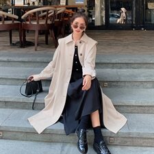 现货271-9720-P135新款过膝风衣外套控178，女装风衣，浙宝271