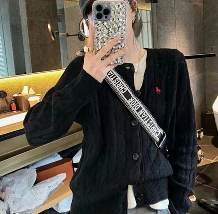 长袖加厚外套秋冬女装上衣百搭短款纯色羊毛衫,女装羊毛衫,伟泽羊绒