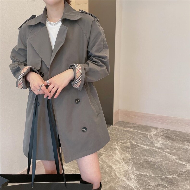 袖子拼格风衣，补单，女装风衣，麦缇诺