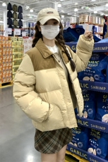 【有大货】主推2025新款拼接短款羽绒服外套2C372-9061-P255控368，女装羽绒服，2C372