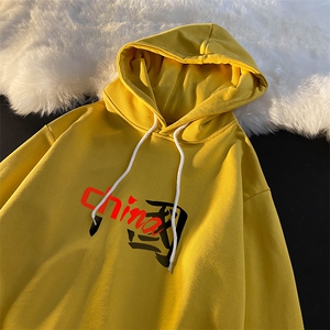 WY2189-P35 加绒款-P40 纯棉连帽卫衣男大码运动帽衫宽松薄外套男图片