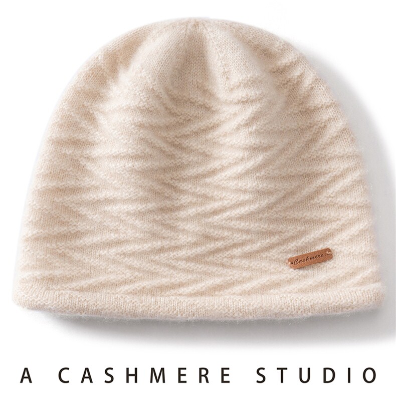 2025年秋季时尚百搭通勤简约休闲卷边羊绒帽，帽子，臻歆羊绒