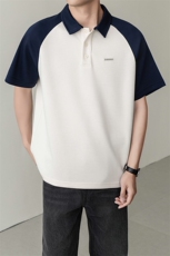 夏男翻领POLO衫拼色男休闲宽松休闲衬衣轻熟风A236-82562-P55，男装Polo衫，电商A236