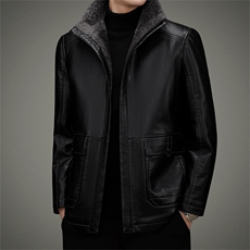 AW2252钱塘2020-3中年男士秋冬季羽绒厚款商务休闲夹克外套P210，男装皮衣，钱塘207-3