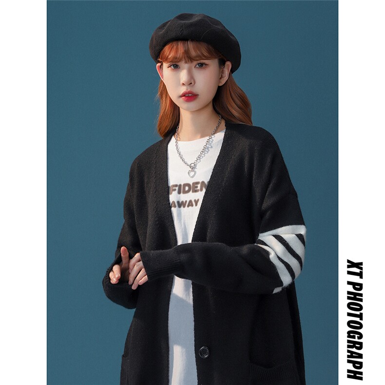 2025秋款中性风四条杠袖子V领开衫毛衣A268-M350特批55控88，男装针织衫/毛衣，电商A268