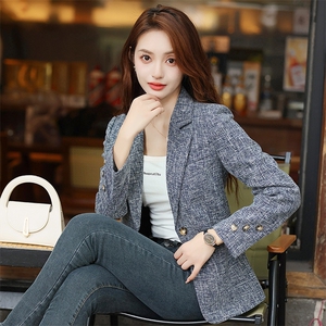 小西装外套女2025春秋装新款韩版时尚气质职场短款长袖女士小西服