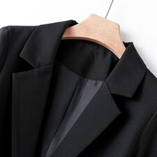 黑色西装外套女小个子春秋韩版修身休闲薄款中长款二八月女单西服，女装西装，韩蔻秀