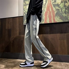 高街牛仔裤男韩版潮流拉链开衩帅2024春夏新款ins长裤RK1569-P48，男装牛仔裤，星座412-2
