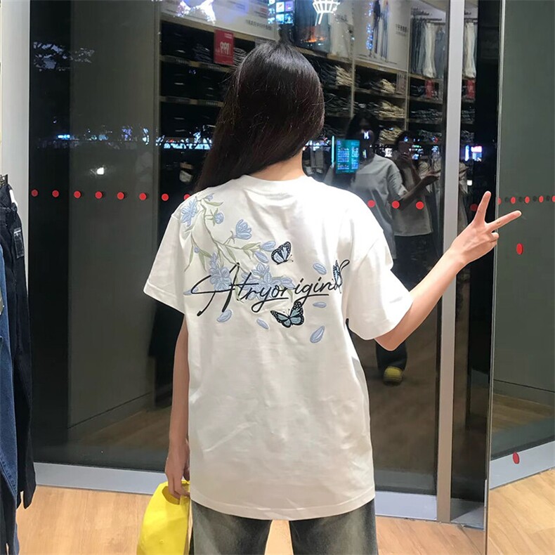 万针全刺绣解构设计260克重磅双纱纯棉高品质美式高街短袖T恤特35,男装T恤,电商A486