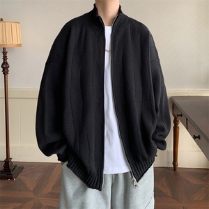 抖音高品质现货宽松慵懒风针织衫外套男毛衣开衫W55-特P55图片