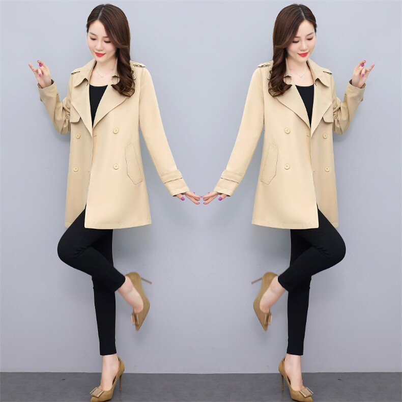 时尚宽松短款风衣春秋2025新款简洁干练潮流港风小个子百搭外套女,女装风衣,沫晗依美