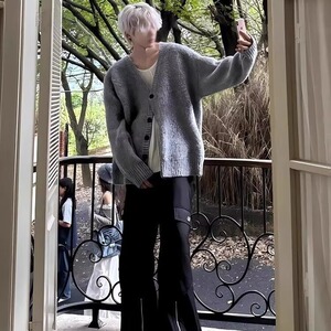 开衫新款开衫潮流款毛衣韩版宽松外穿针织衫慵懒风外套MY7389-P59图片