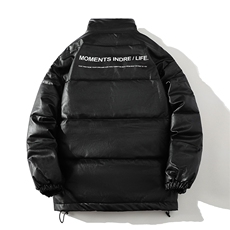 立领皮棉衣男加厚印花潮流情侣款棉服冬季棉袄子A266-PY2101-P80，男装棉衣，电商A266