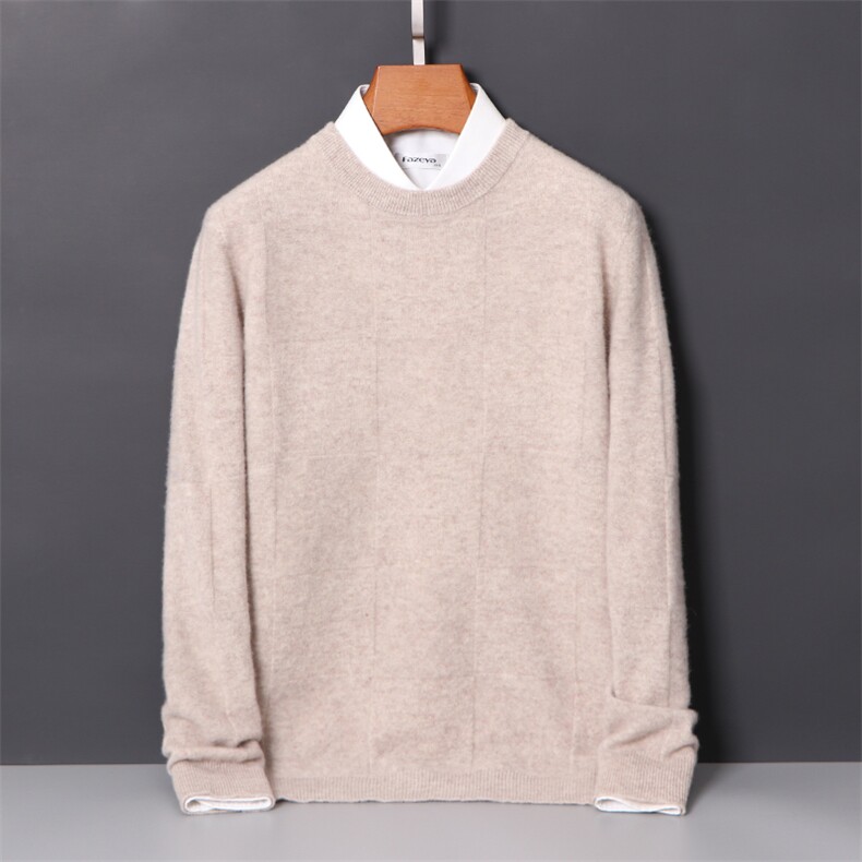 2025年秋季新款百搭男士园领长袖保暖羊毛衫，男装羊毛衫，迅太羊绒