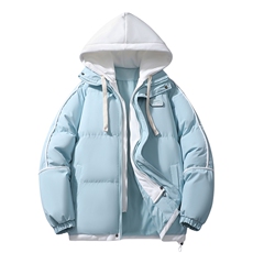 潮牌美式复古假两件连帽棉服男冬季潮牌棉服外套MY0888-P82，男装棉衣，星座610（原A335）