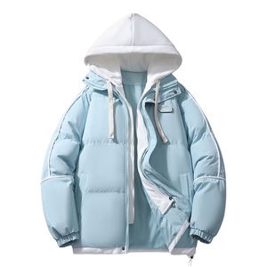 潮牌美式复古假两件连帽棉服男冬季潮牌棉服外套MY0888-P82图片