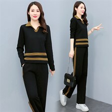 韩版时尚气质休闲套装女秋季新款长袖显瘦两件套运动服，女装套装/套裙，妙形