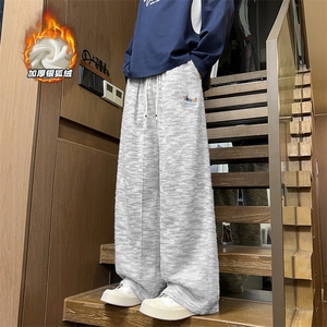 重磅500g刺绣腊肠狗宽松保暖银狐绒彩虹裤男K5978J加绒-特P45控88图片
