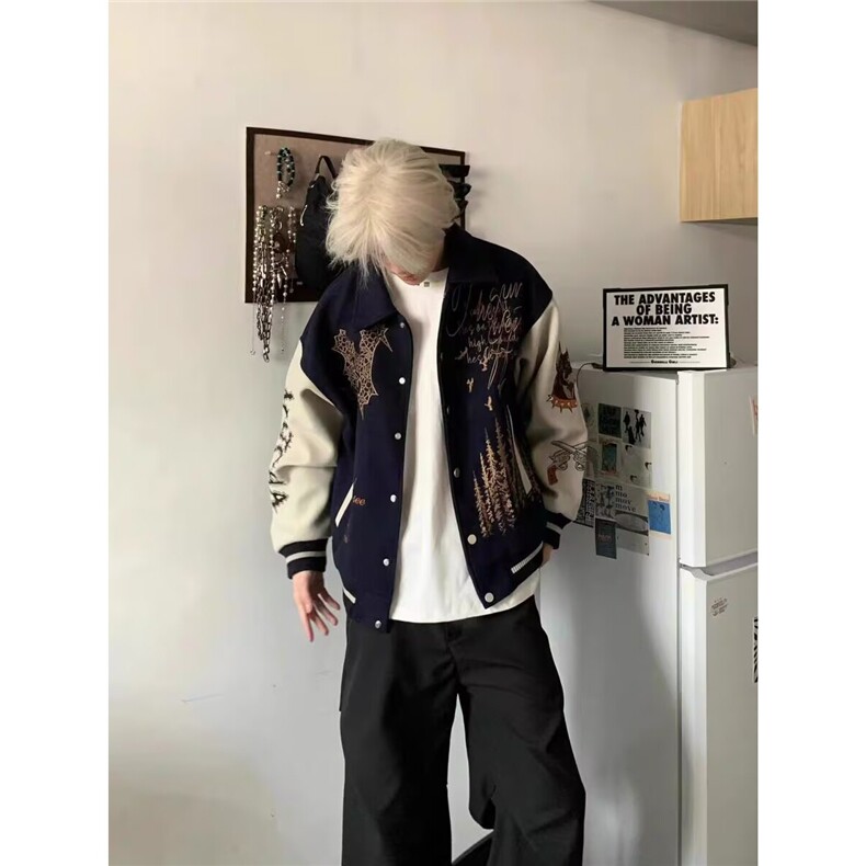 【有货】DJK639-批75原版刺绣高质量涂鸦滑板新款潮流潮夹克,男装夹克,星座603-2