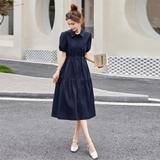 现货轻奢高级感大码法式时尚气质收腰连衣裙，女装连衣裙，关键词