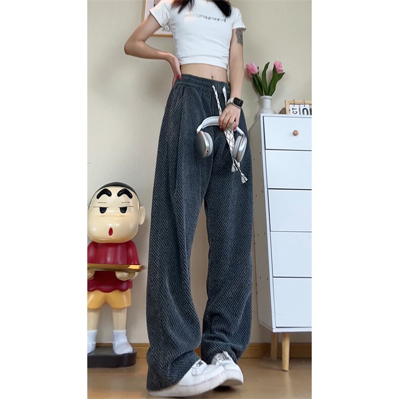 纯色垂感抽绳休闲裤宽松直筒裤男女同款K8651-特价P40,男装休闲裤,电商A007
