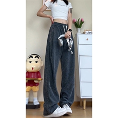 纯色垂感抽绳休闲裤宽松直筒裤男女同款K8651-特价P40，男装休闲裤，电商A007