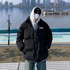 美式复古字母面包服棉服冬潮牌街头宽松情侣加厚棉衣外套，男装棉衣，星座716-2