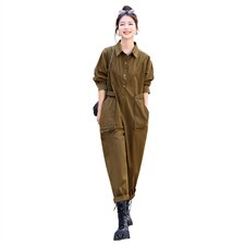 时尚显瘦工装连体裤女春季新款宽松休闲长裤气质百搭潮流女装图片