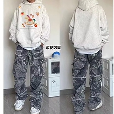 1506-1/WA2-161连帽/P52加绒长袖卫衣男女同款冬宽松连帽上衣红色，男装卫衣，星座1506-1