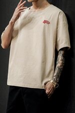 2021夏季新款日系风棉麻t恤男短袖五分袖夏季QT-6025T202-P25，男装T恤，星座311A