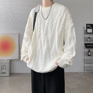 8XL-M麻花毛衣男休闲大码慵懒风情侣圆领针织衫线衣外套MY1512P65图片