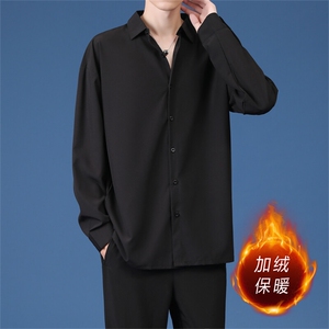 长袖衬衫男秋季新款韩版潮流青少年衬衣港风日系宽松大码寸衫外套