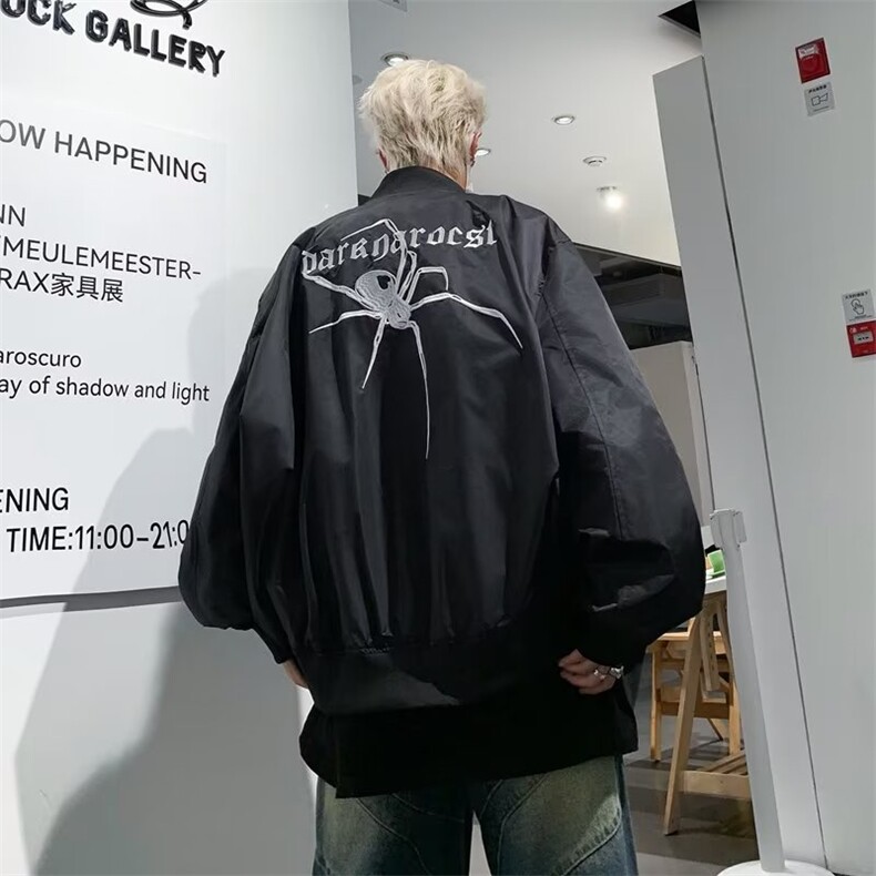 春秋新款潮牌夹克男复古街头宽松情侣百搭休闲外套,男装夹克,星座716-2