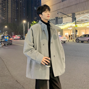 加棉加厚毛呢大衣短款风衣外套504-F23-P85控128(加棉P95控138)图片
