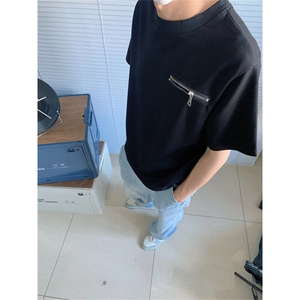 【现货自制】凉感纯色短袖T恤男夏季半拉链立领polo衫T06022 TP35图片