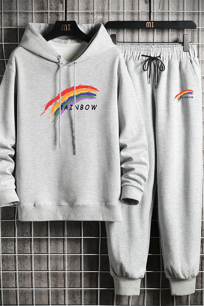 TL8064-P80连帽卫衣套装男运动套装两件套长袖运动服网格挂拍,男装休闲套装,电商A040A
