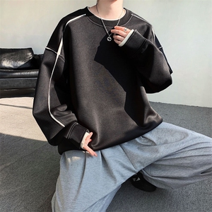 2025菠萝格新款拼接圆领休闲潮男生早春长袖卫衣YY6883-P50图片