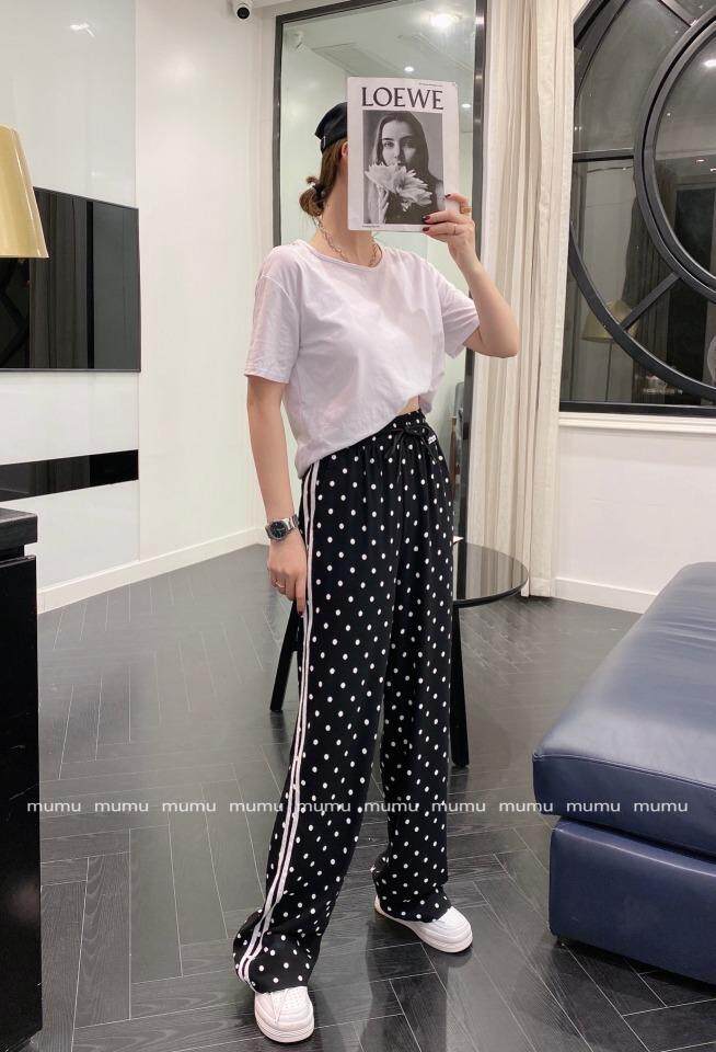 波点拖地裤，女装，沐·沐