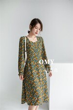 秋款碎花连衣裙，女装连衣裙，欧蔓意