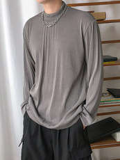 2025春夏新款现货半高领长袖T恤男潮牌薄款冰丝上衣A351-T31-P35，男装T恤，电商A351